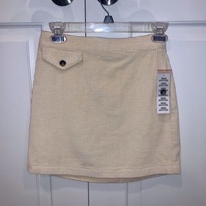CREAM CORDUROY SKIRT
